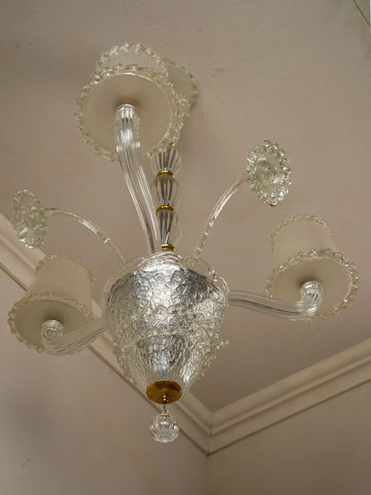Lampadario veneziano Barovier & Toso in vetro di Murano mid century | Lo Stile Italiano 