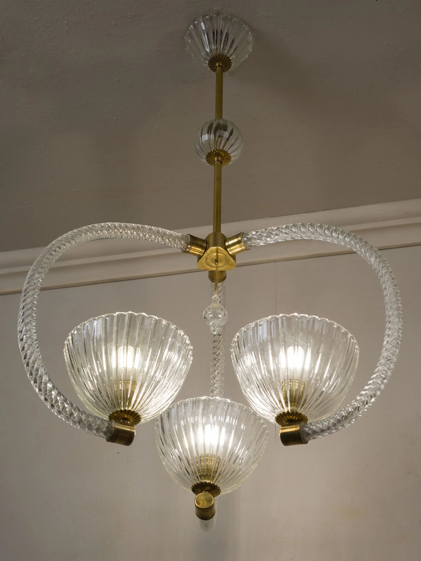Lampadario vintage Art Déco veneziano anni '40 | Lo Stile Italiano
