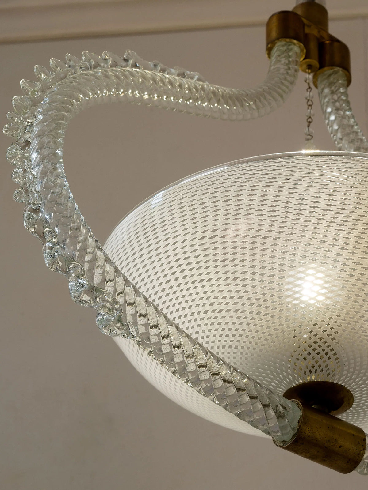 Lampadario Art Déco in vetro soffiato di Murano Barovier & Toso | Lo Stile Italiano