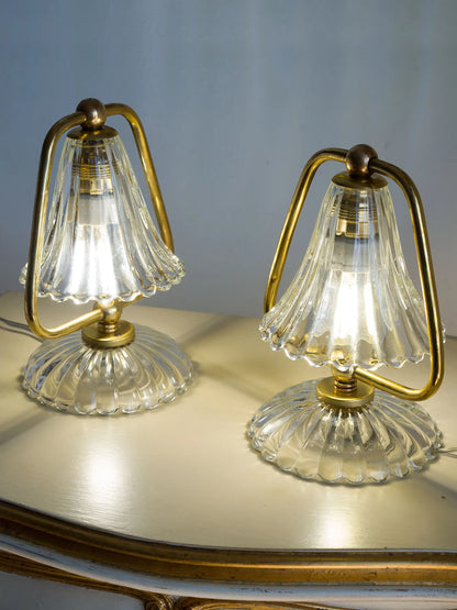 Coppia di abat-jour Barovier & Toso in vetro di Murano – Design italiano mid-century anni ’50 | Lo Stile Italiano