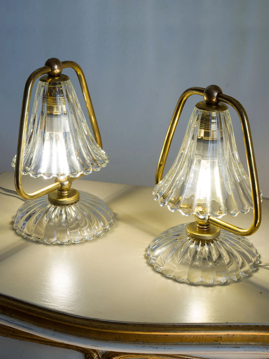 Coppia di abat-jour Barovier & Toso in vetro di Murano – Design italiano mid-century anni ’50 | Lo Stile Italiano