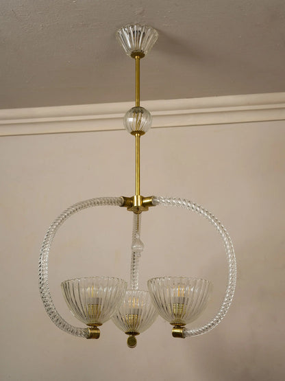 Lampadario tre coppe con goccia centrale  | Lo Stile Italiano