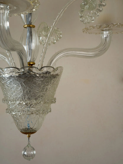 Lampadario in vetro di Murano con lavorazione artigianale mid century | Lo Stile Italiano 