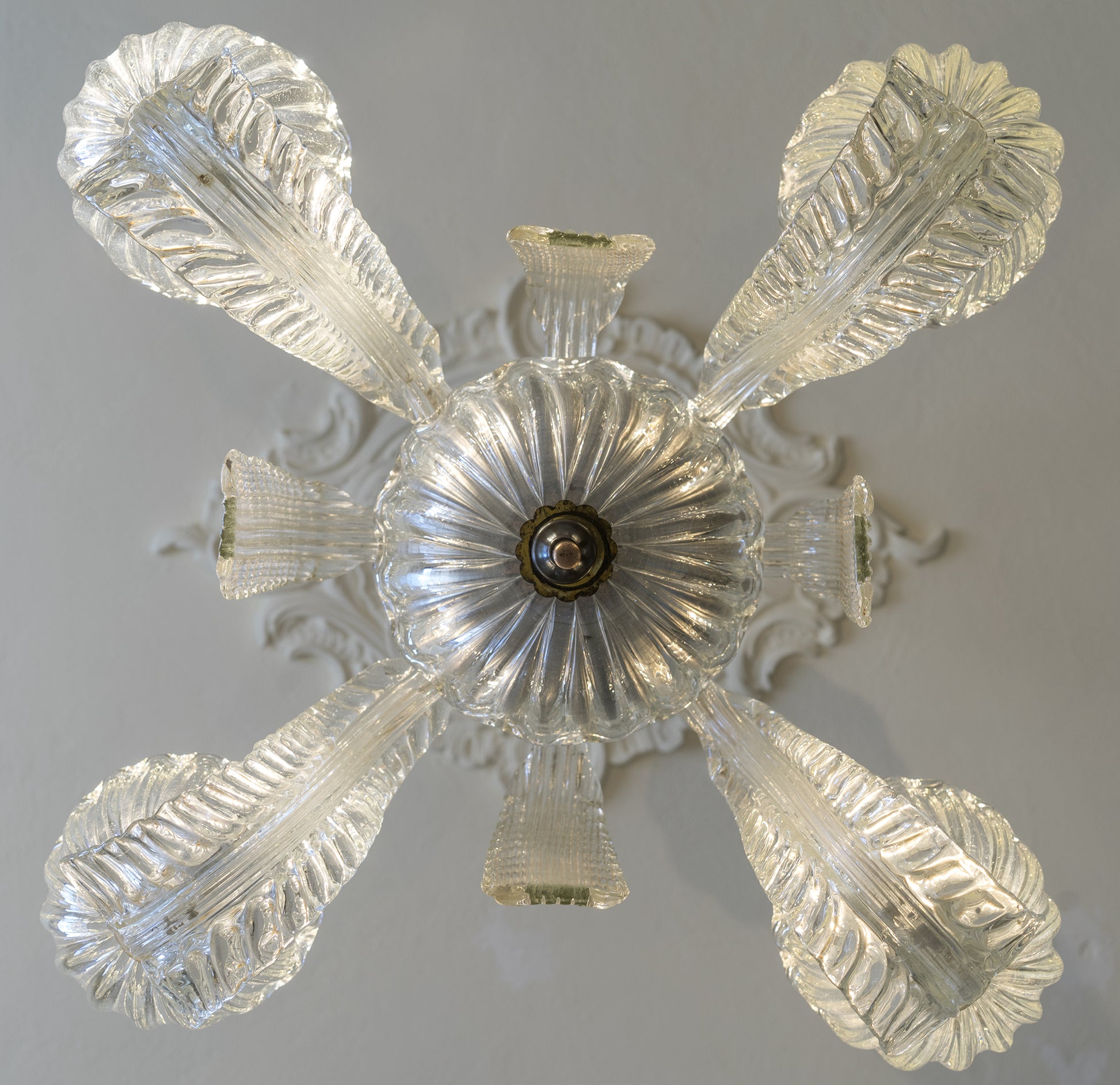 lampadario 4 luci in vetro di Murano-Lo Stile Italiano