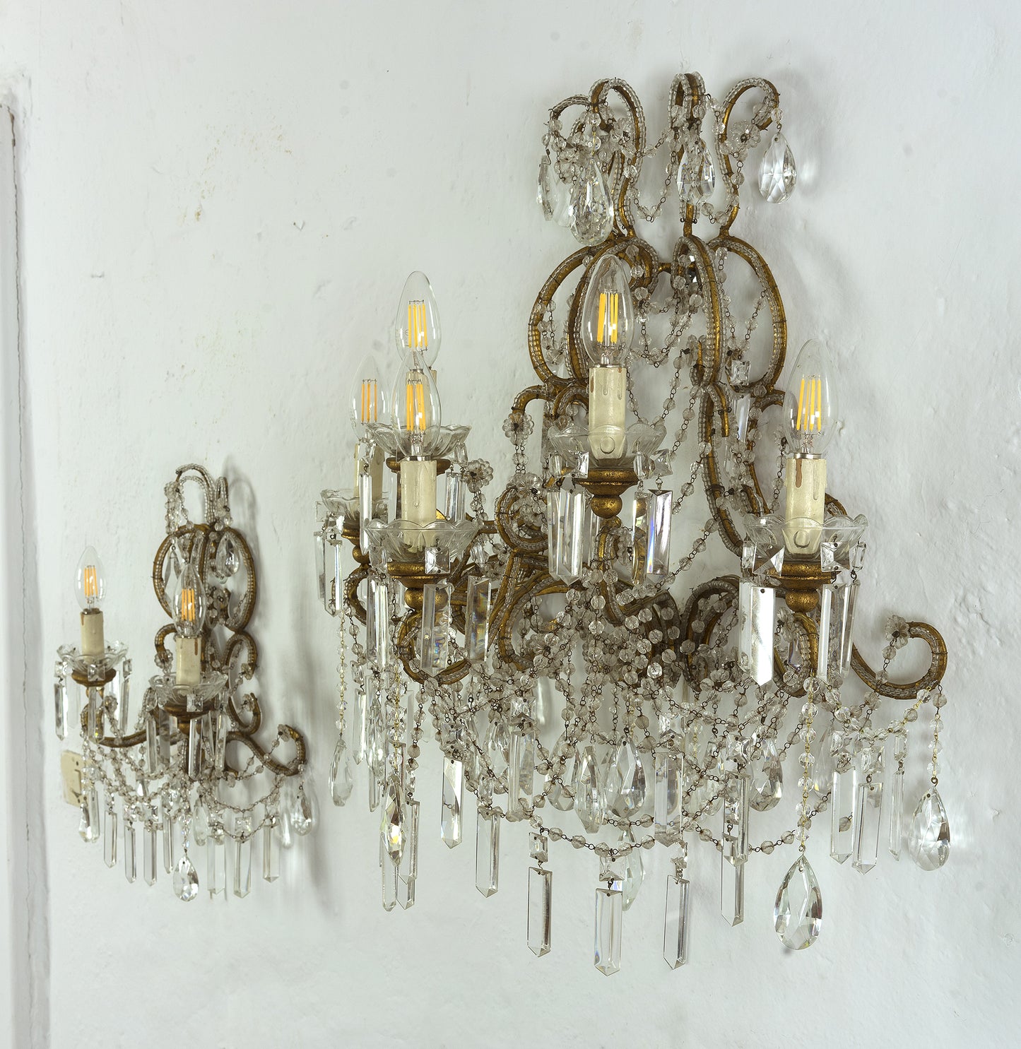 Coppia di Applique Maria Teresa di cristallo-Lo Stile Italiano
