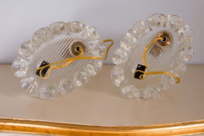Coppia di lampade da tavolo (Abat Jour ) Barovier & Toso in vetro di Murano, Vintage - Lo Stile Italiano