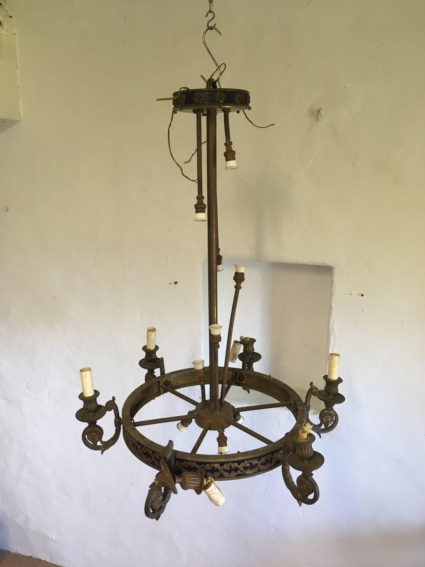 Lampadario Impero prima del restauro