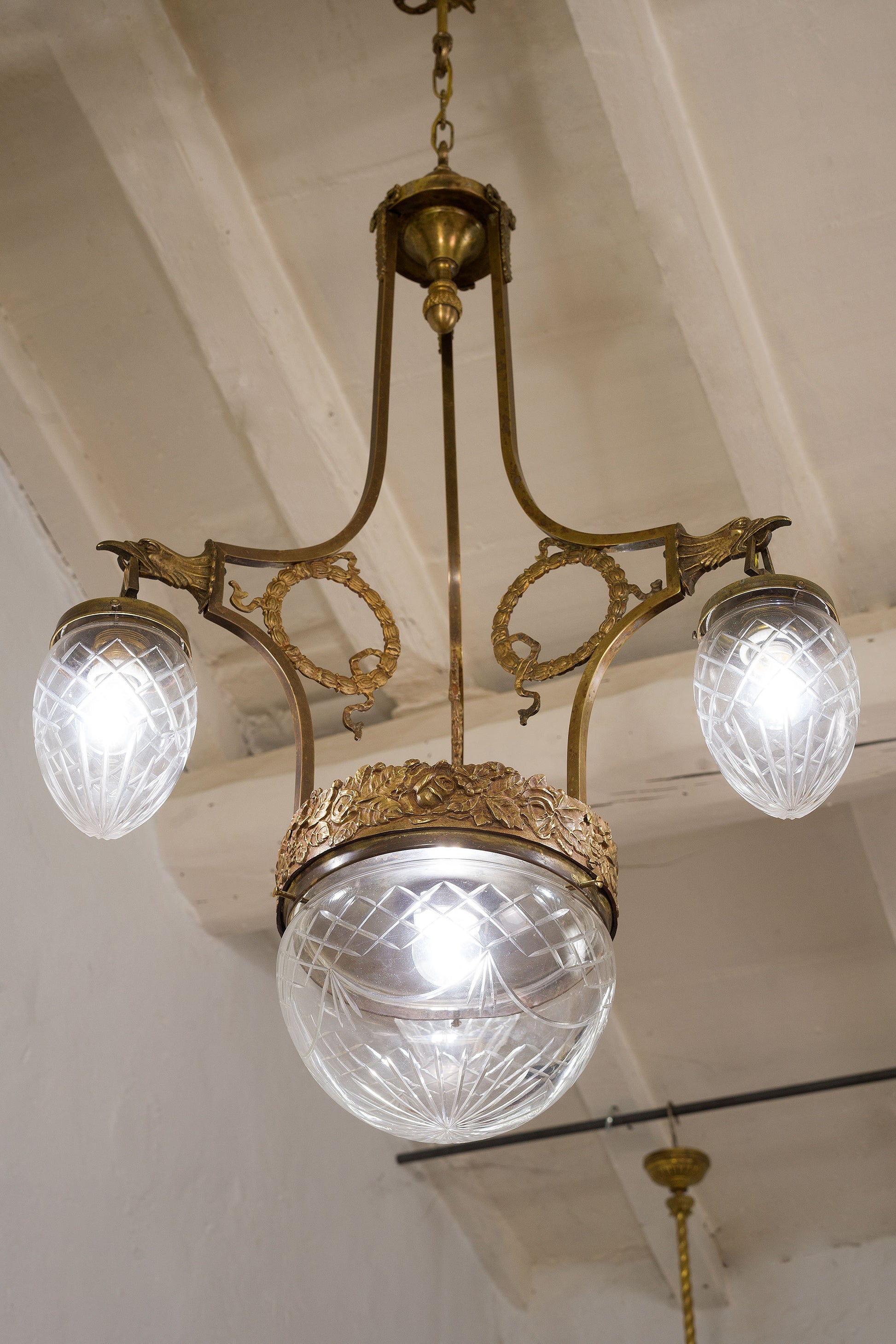 Elegante Lampadario Liberty del 1910-Lo Stile Italiano
