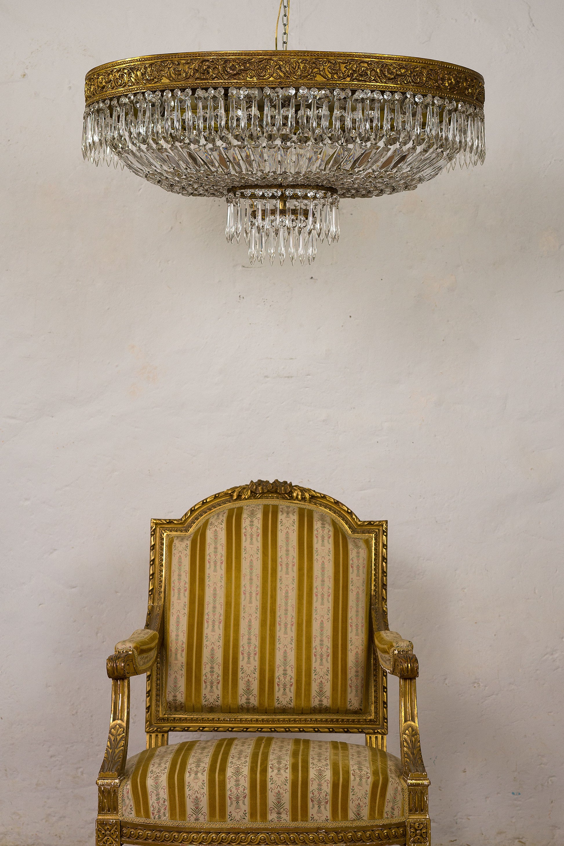 Plafoniera ovale con 8 luci, vintage-Lo Stile Italiano