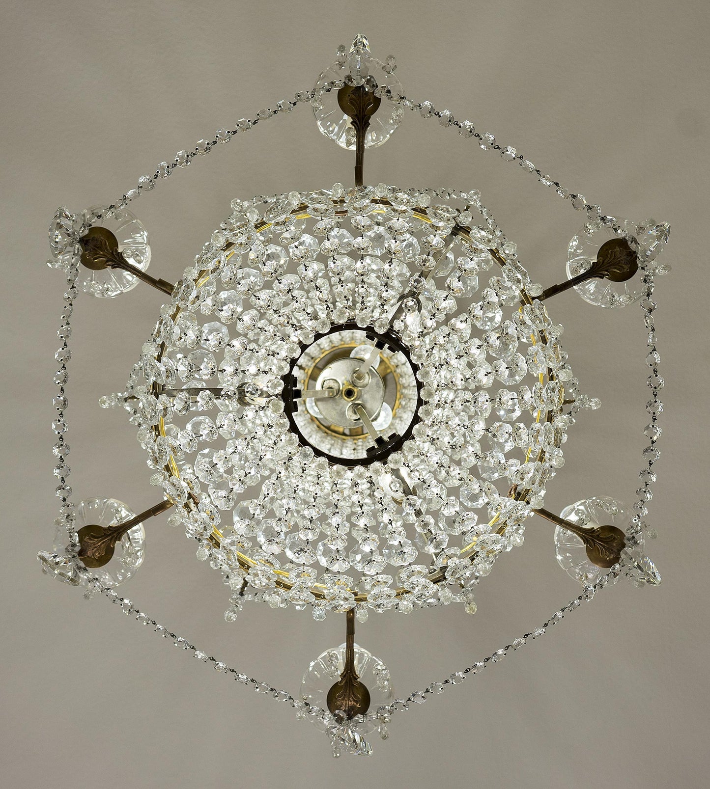lampadario Art Nouveau con 6 candele-Lo Stile Italiano