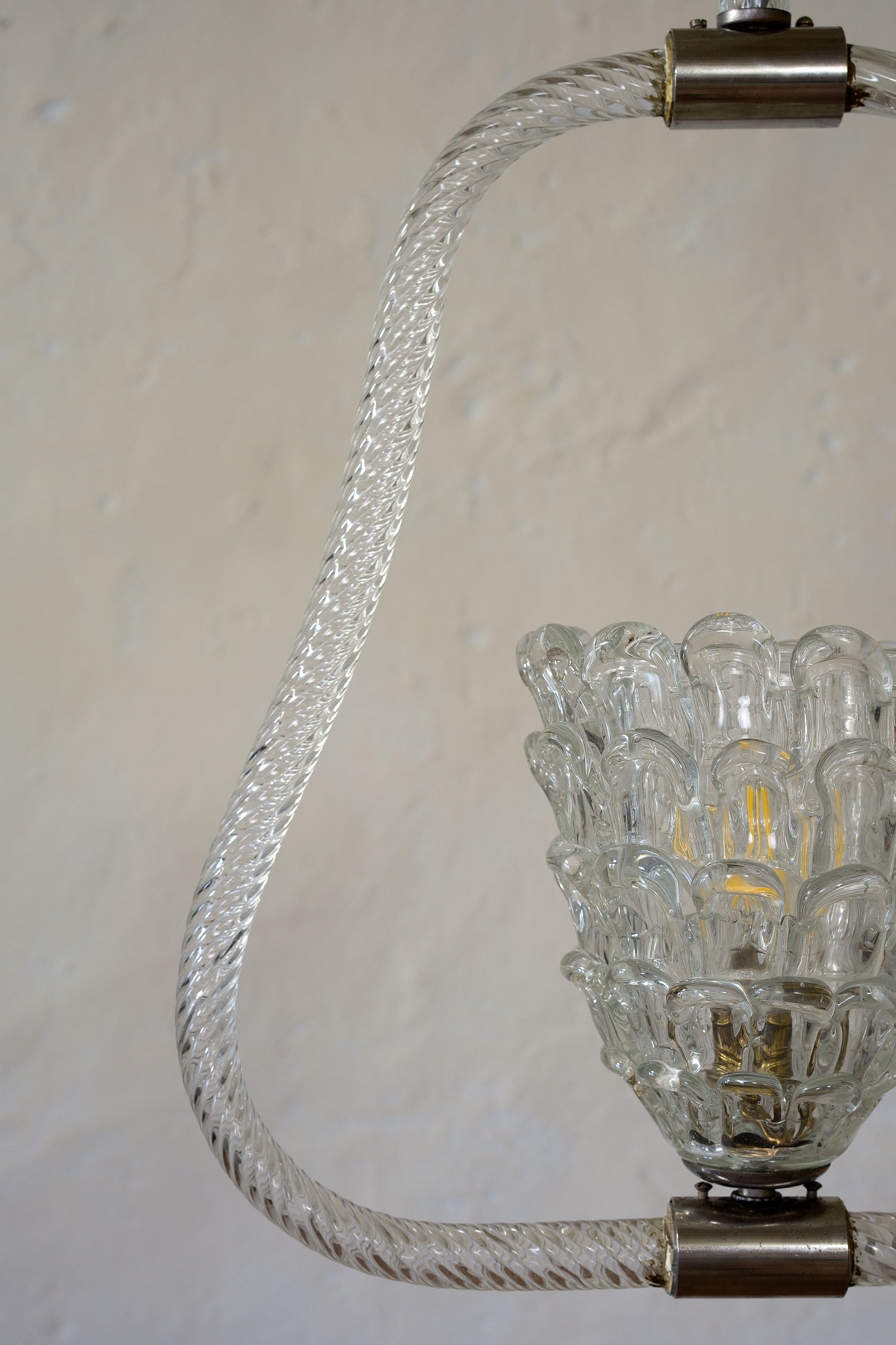 Lampadario Art Deco con coppa centrale  decorata-Lo Stile Italiano