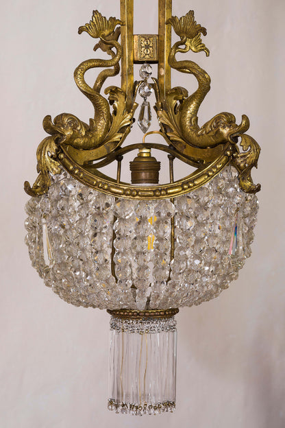 Antico lampadario di cristallo. | lo Stile Italiano
