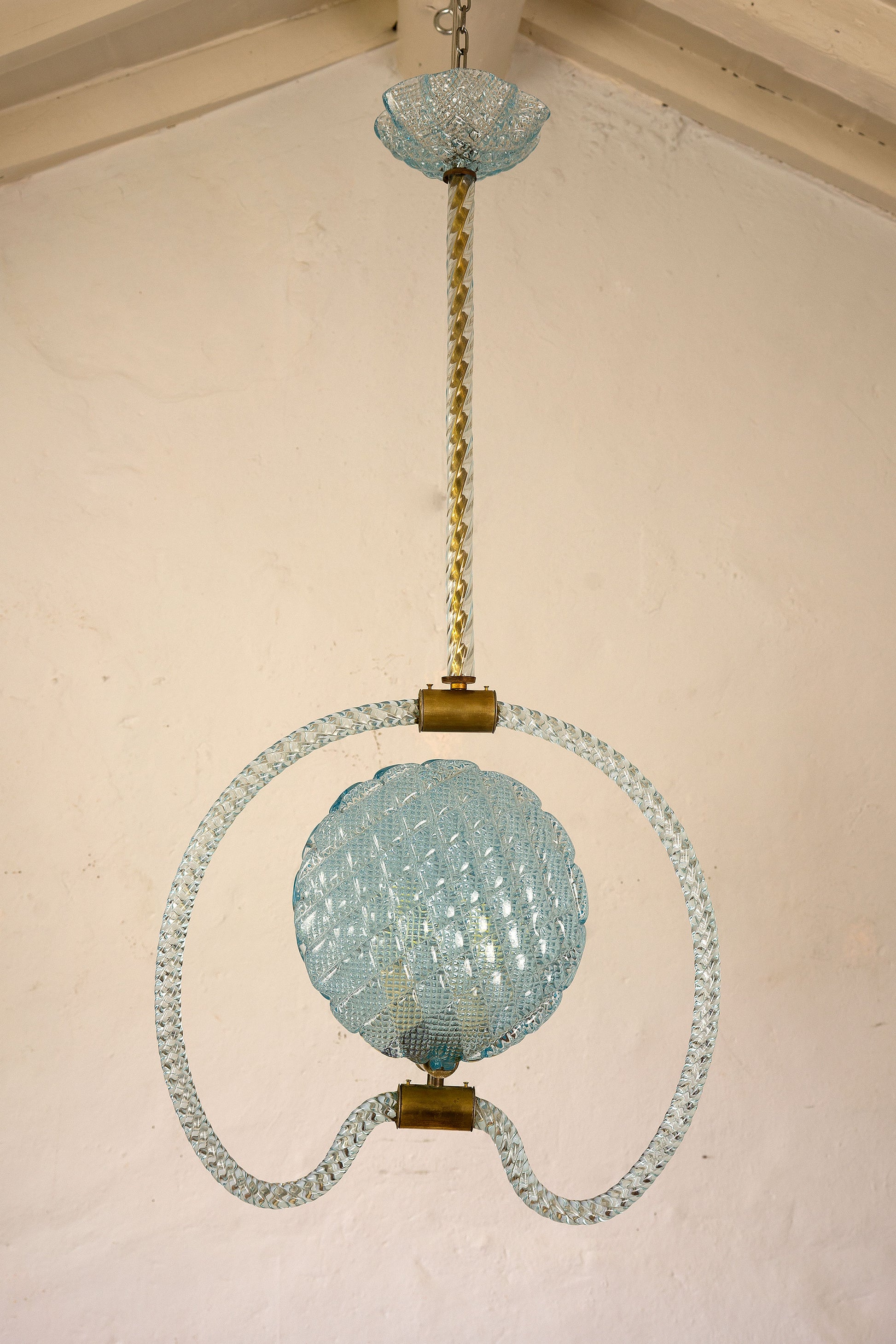 Lampadario in vetro di Murano Barovier e Toso, Art deco-lo stile Italiano