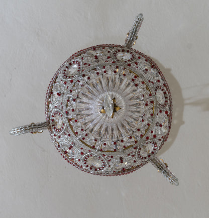 Lampadario mid century, restaurato-Lo Stile Italiano