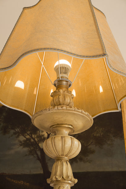 Lampada da terra in legno intagliato-lo Stile Italiano