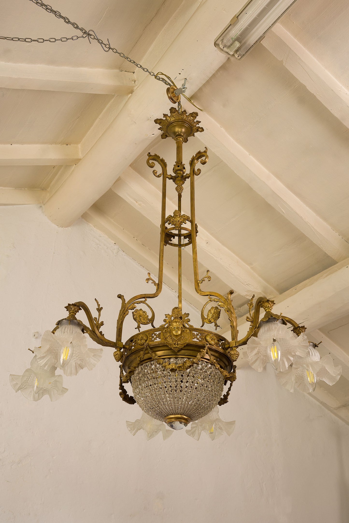 Lampadario Impero antico, 9 luci-Lo Stile Italiano