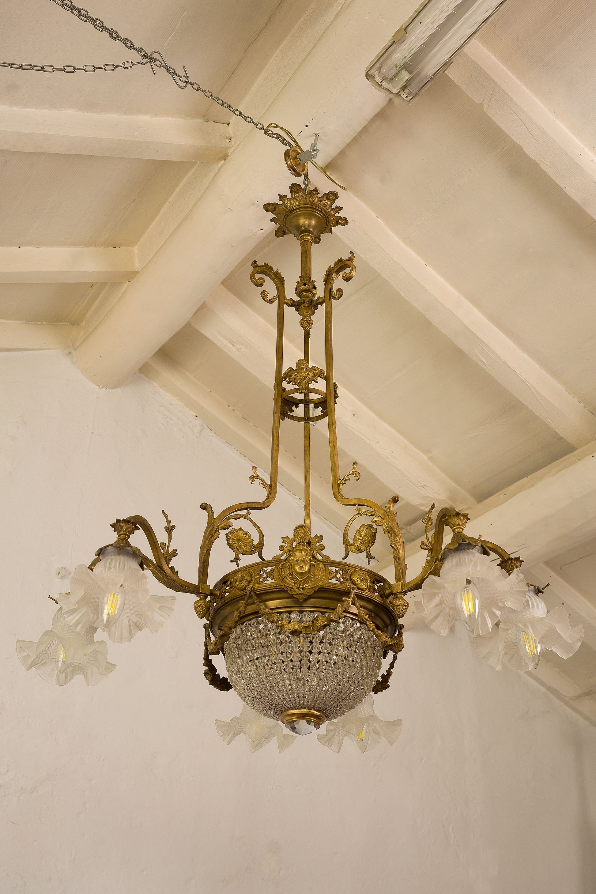 Lampadario Impero antico, 9 luci-Lo Stile Italiano