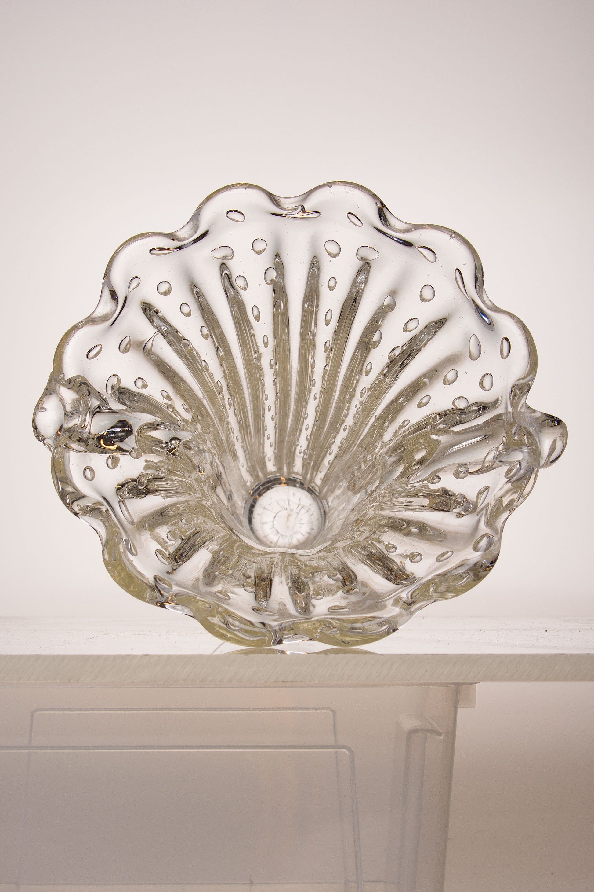 Grande vaso antico in vetro cristallo veneziano anni '30, provenieente dalle officine Muranesi di Barovier & Toso-Lo Stile Italiano