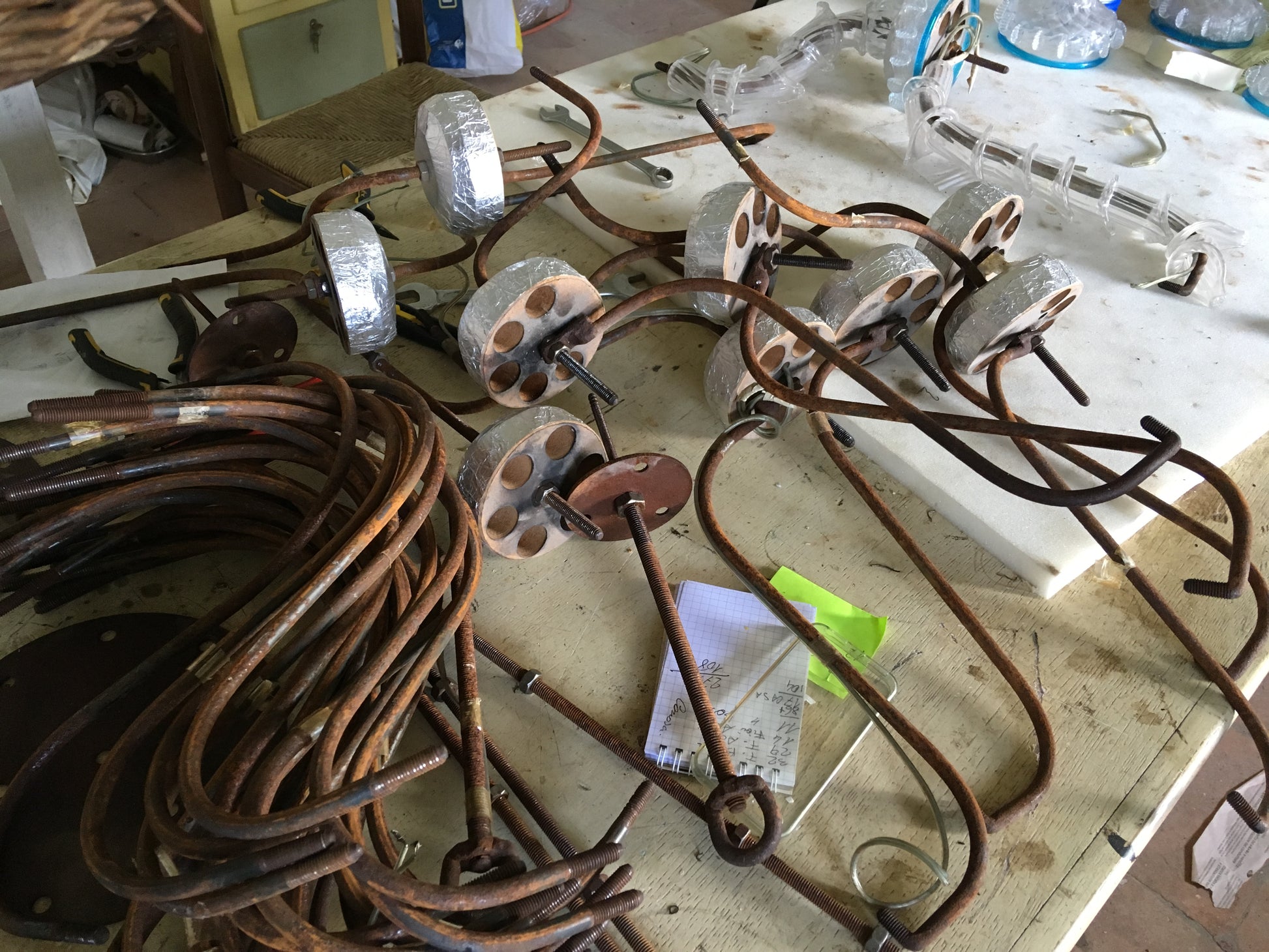 Lampadari di Murano Ca'Rezzonico in fase di restaurare
