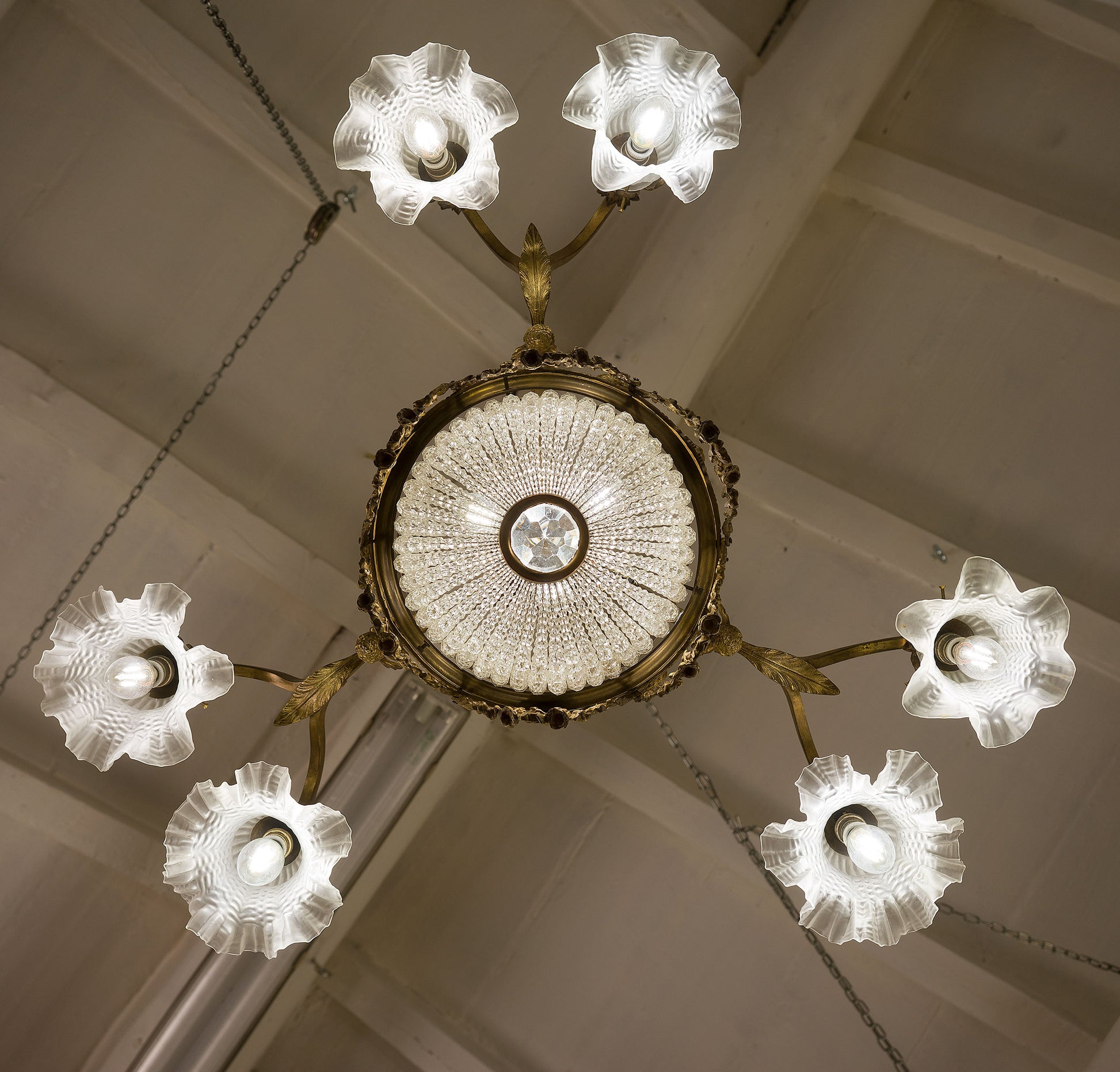 Lampadario Liberty (Art Nouveau), 9 luci E14-Lo Stile Italiano