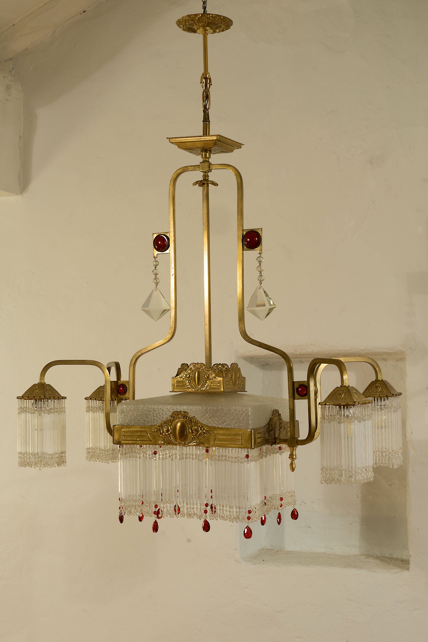 Lampadario Art Dèco Antico vetro Murano Lo stile italiano