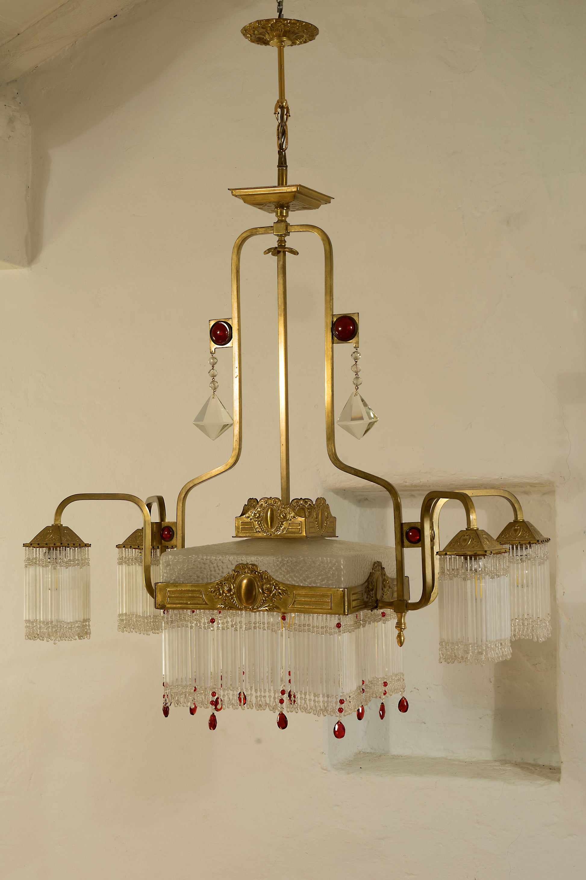 Lampadario Art Dèco Antico vetro Murano Lo stile italiano