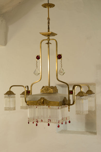 Lampadario Art Dèco Antico vetro Murano Lo stile italiano