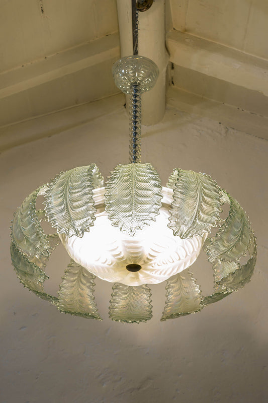 Grande lampadario Vintage in vetro di Murano cangiante. | Lo Stile Italiano