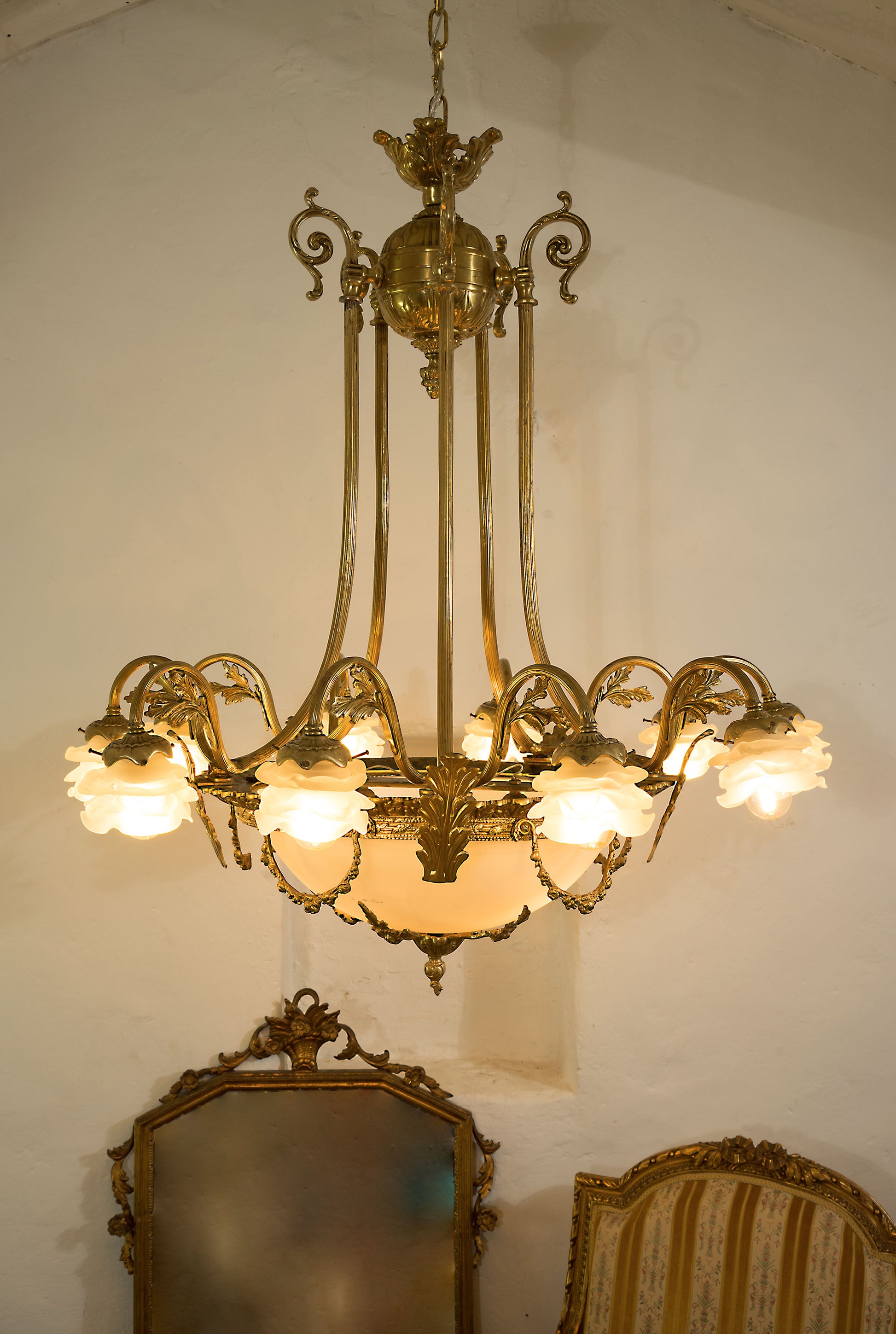 Lampadario Art Nouveau Antico-Lo stile Italiano