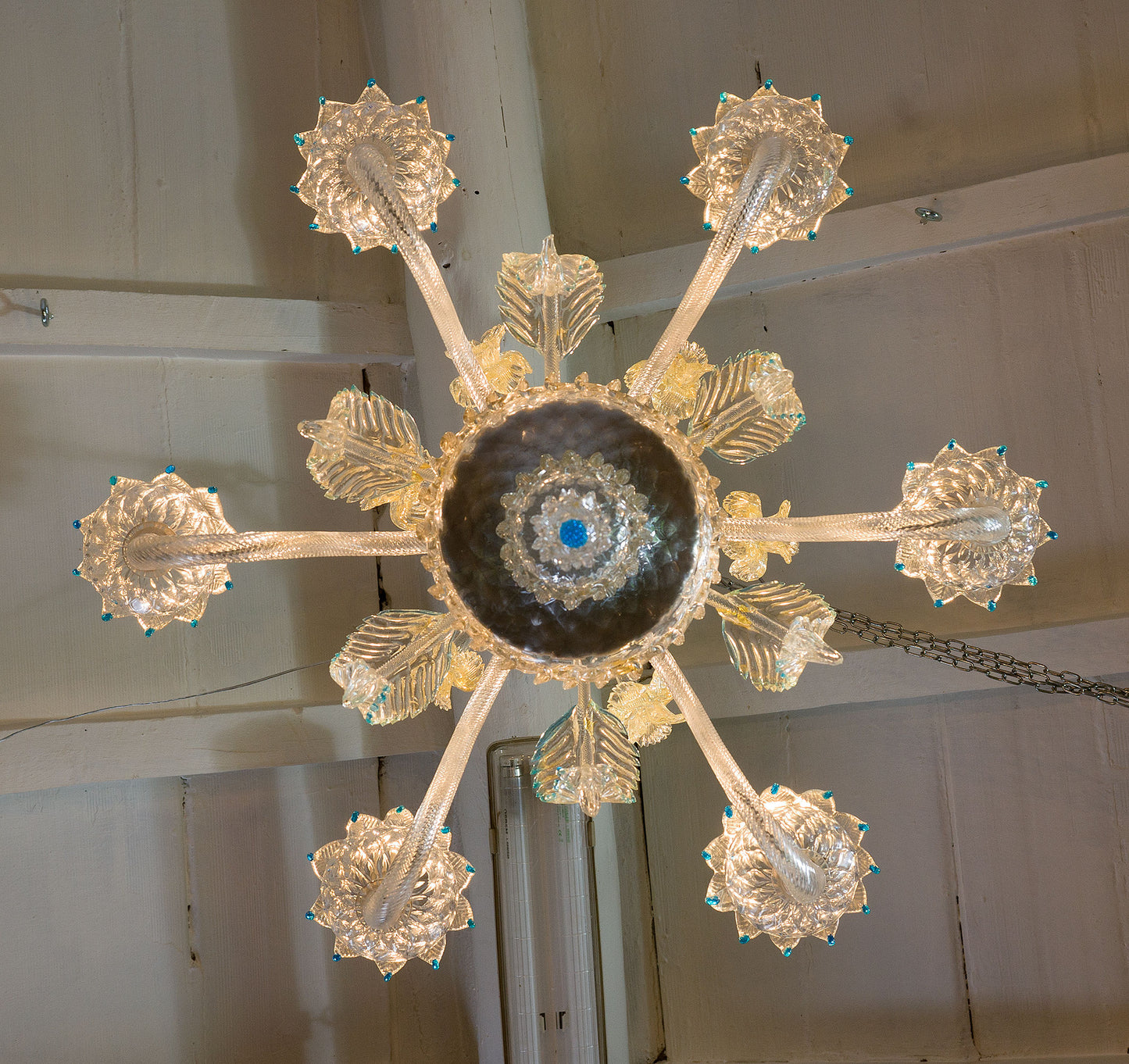 Lampadario di Murano a 6 luci, Anni '40-Lo Stile Italiano