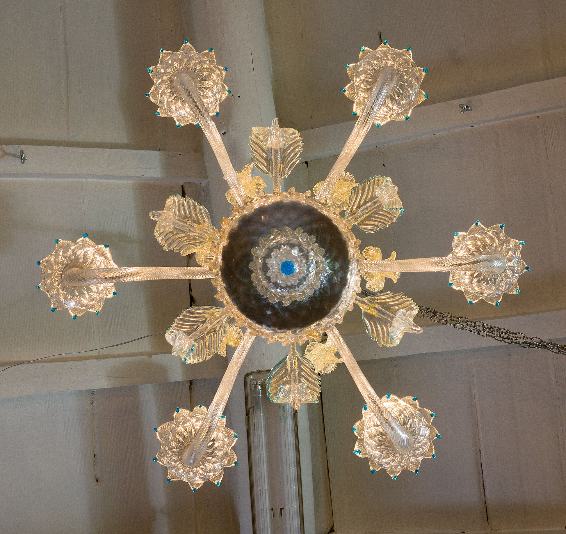 Lampadario di Murano a 6 luci, Anni '40-Lo Stile Italiano