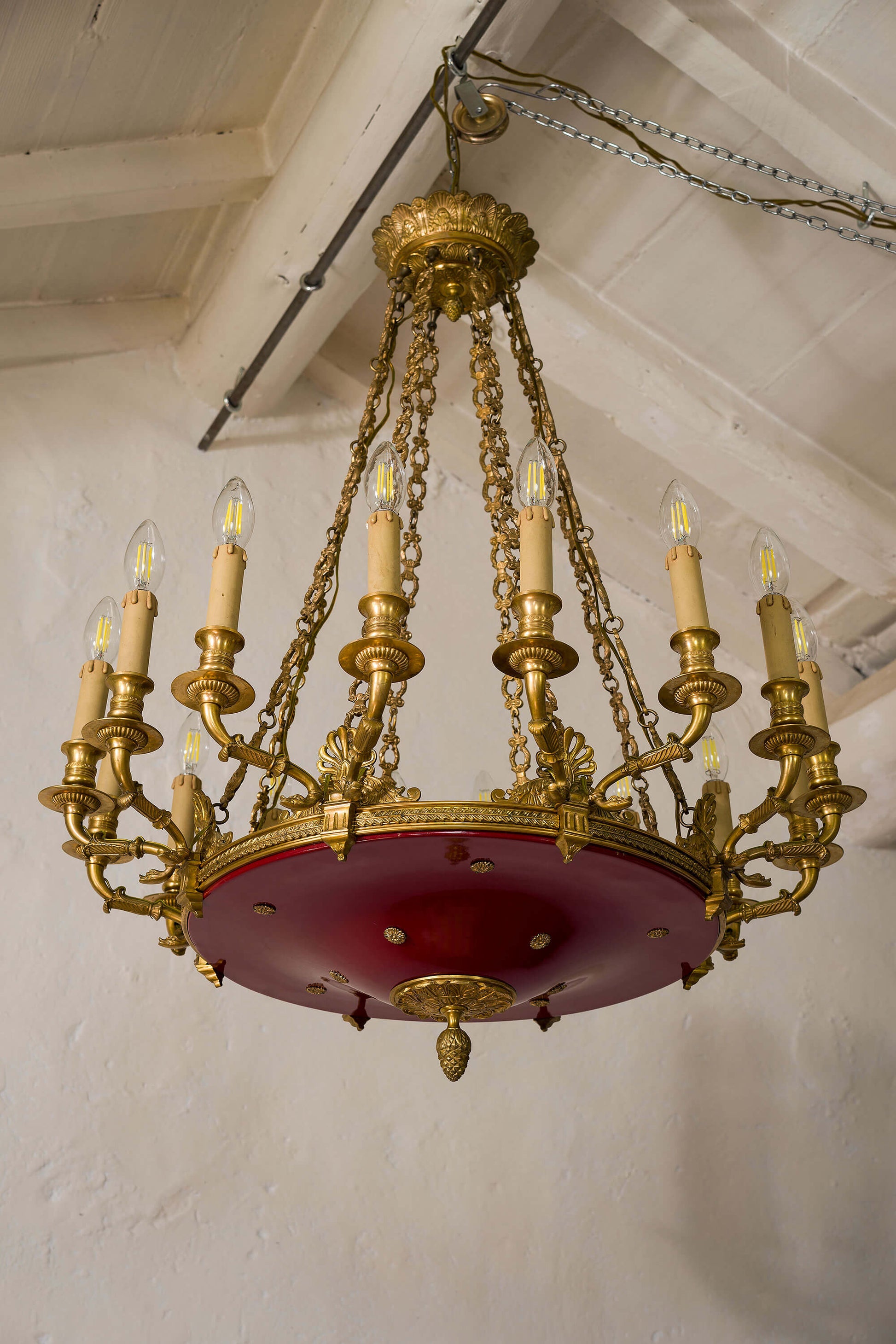 Grande lampadario stile Impero in fusioni di bronzo. | Lo Stile Italiano