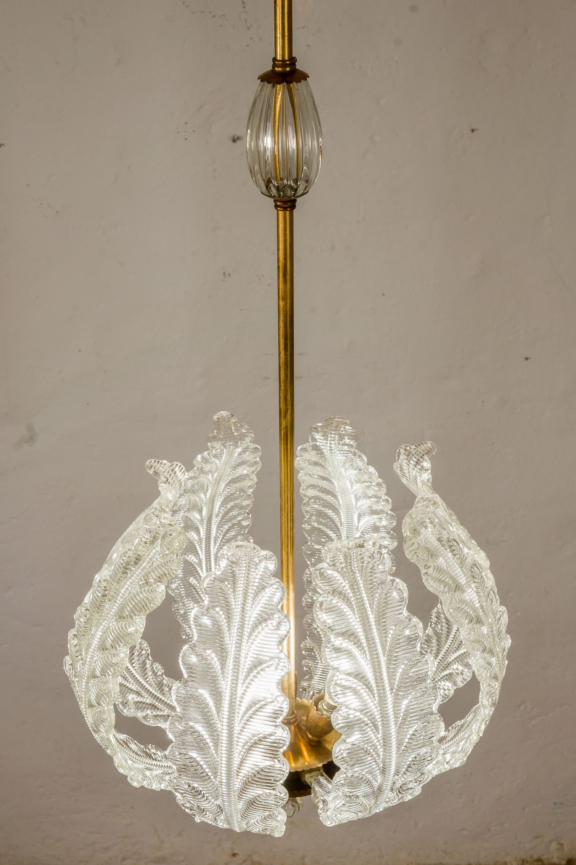 Lampadario barovier e Toso in vetro soffiato di Murano, 3 luci E14Lo Stile Italiano