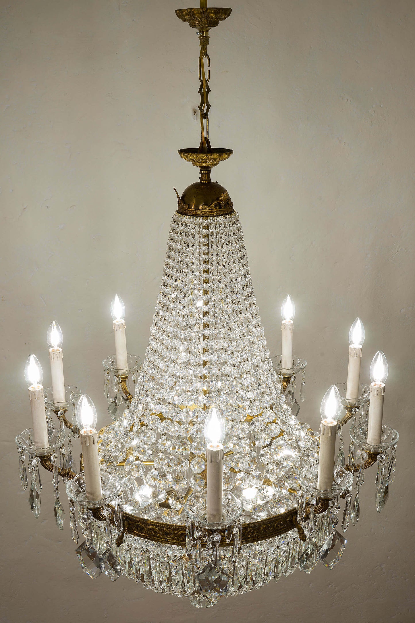 Lampadario da soffitto con 10 candele e 5 luci interne, molto luminoso | Lo Stile Italiano