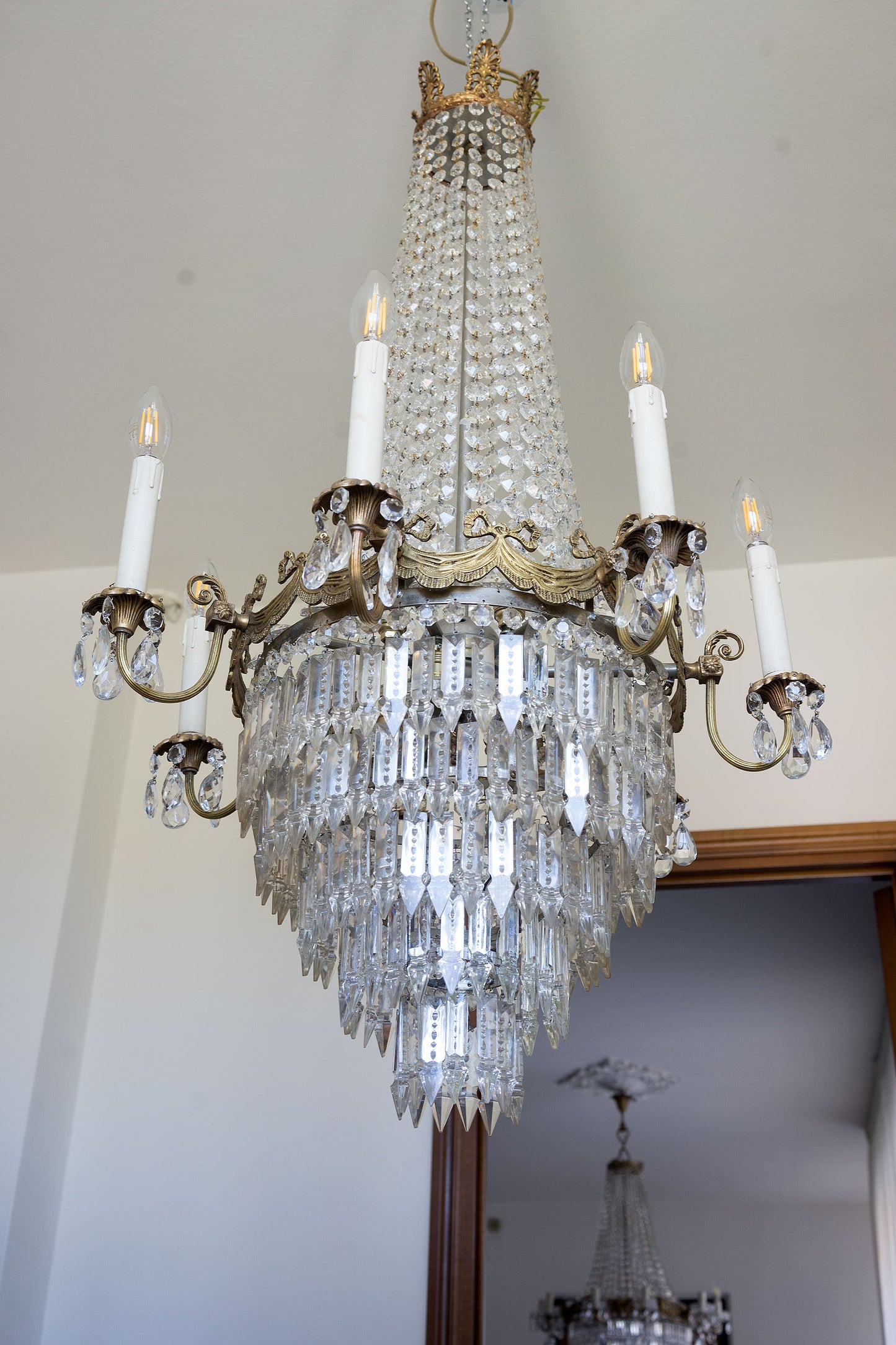 Lampadario impero di Cristallo 14 luci-Lo Stile Italiano