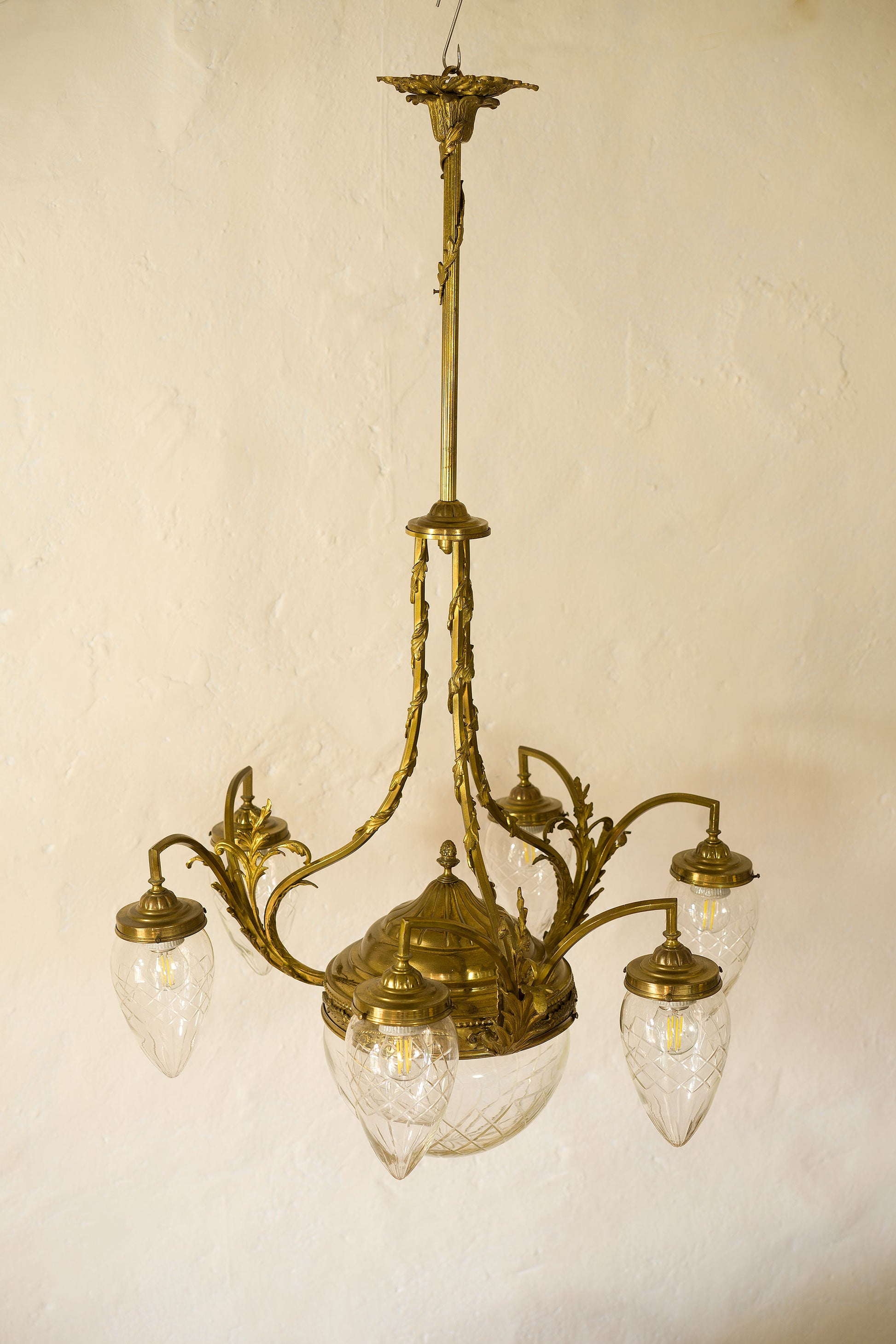 Lampadario Liberty, periodo primi anni del '900, Vintage-Lo Stile Italiano