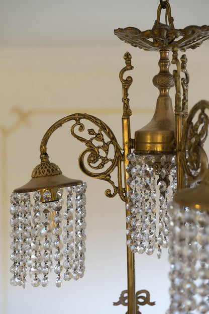 Lampadario stile liberty vintage, 6 luci, Lo stile italiano