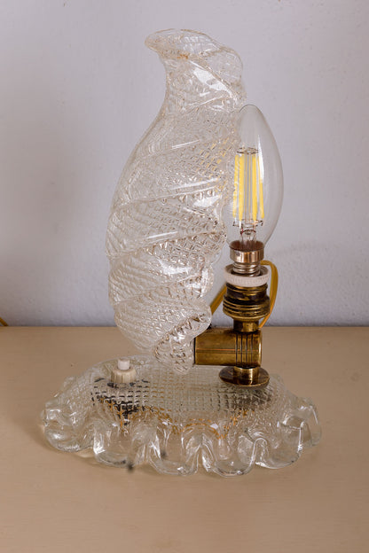 Coppia di lampade da tavolo (Abat Jour ) Barovier & Toso in vetro di Murano, Vintage - Lo Stile Italiano