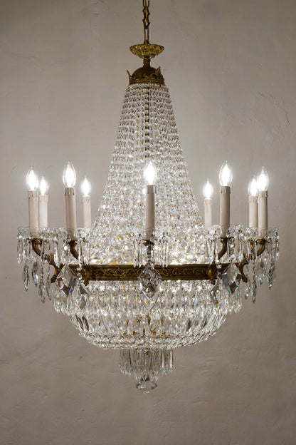 Grande lampadario da soggiorno antico, restaurato | Lo Stile Italiano