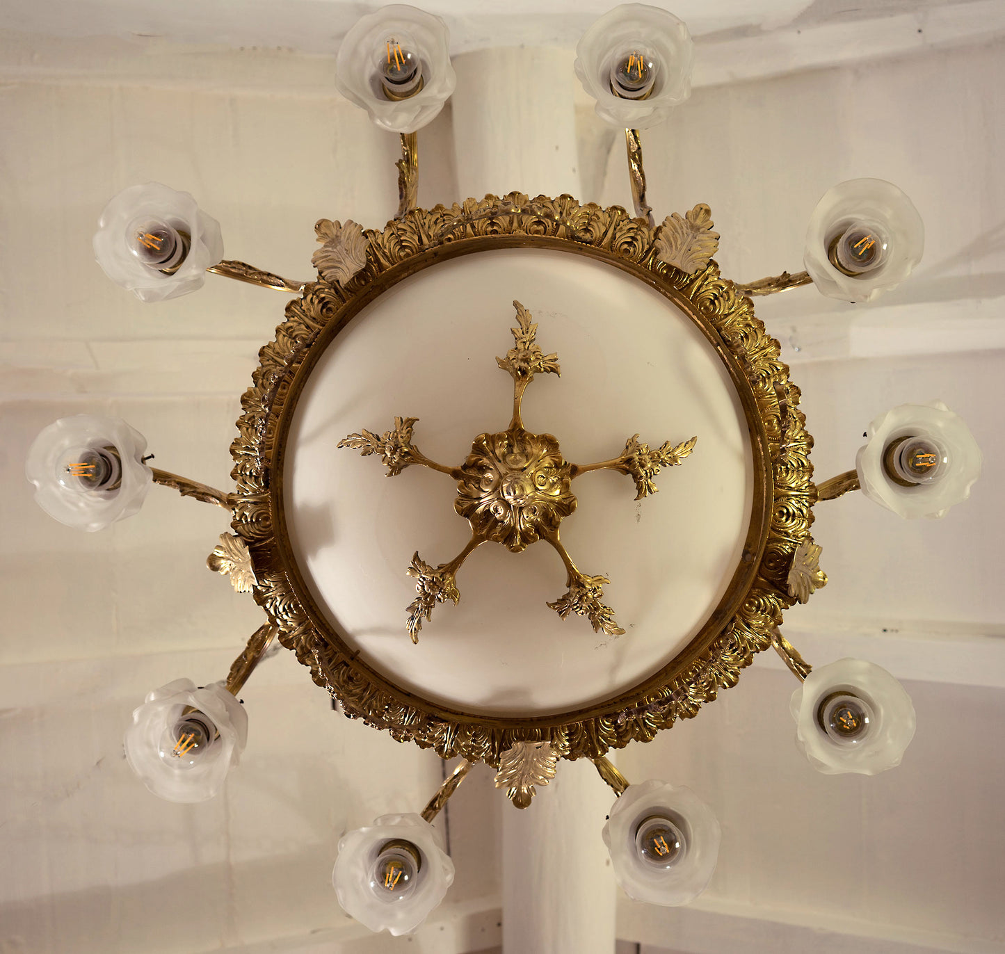 Grande lampadario Stile Impero a mongolfiera, 12 luci-Lo stile Italiano