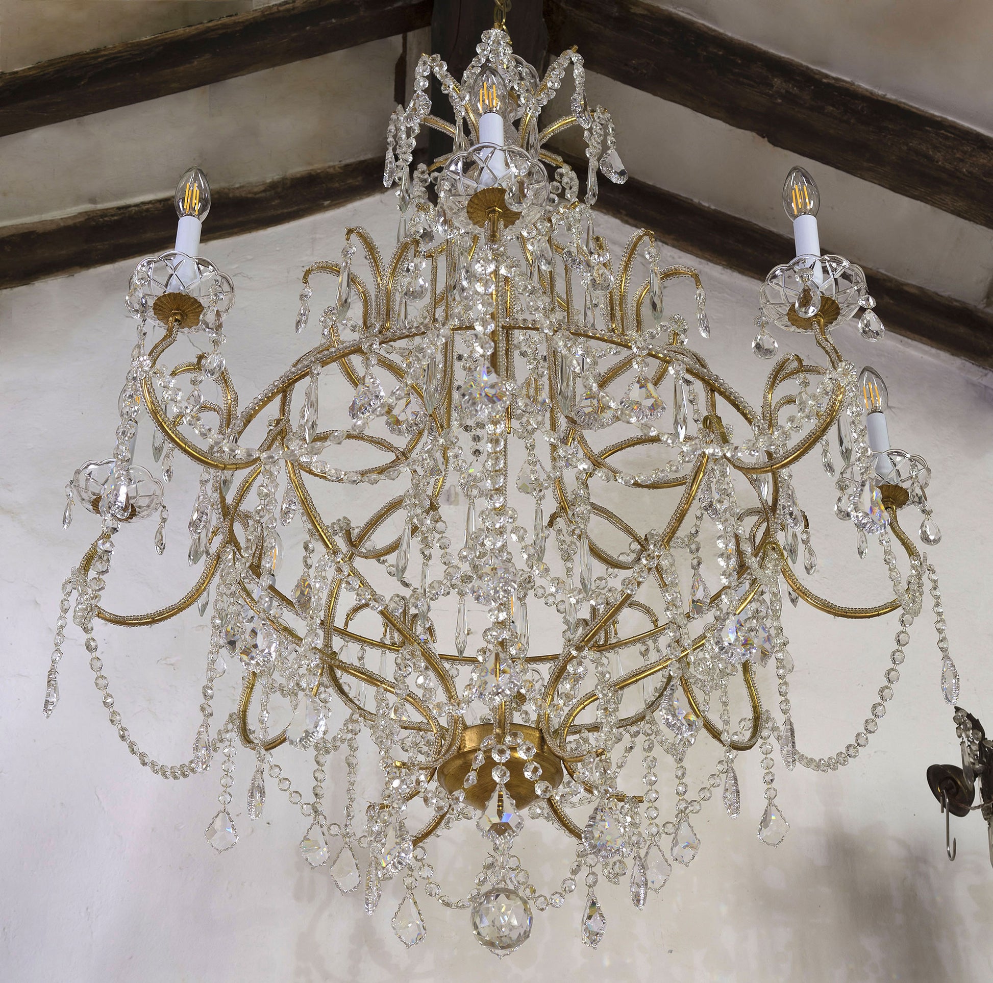 Lampadario antico in stile Impero, 8 Luci, Made in Italy-Lo Stile Italiano