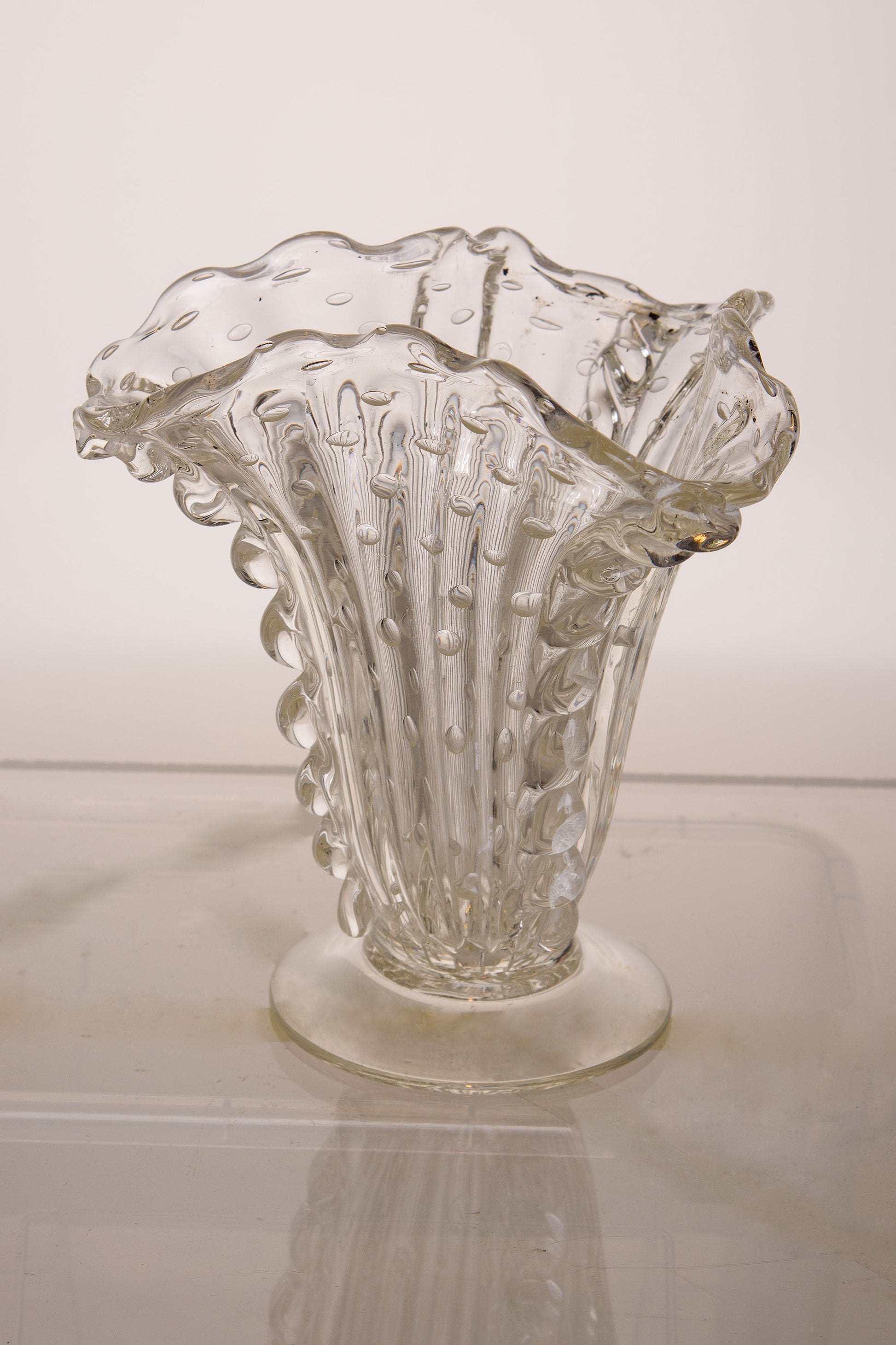 Barovier & Toso, vaso antico in vetro cristallo veneziano anni '30-Lo Stile Italiano-Lo Stile Italiano