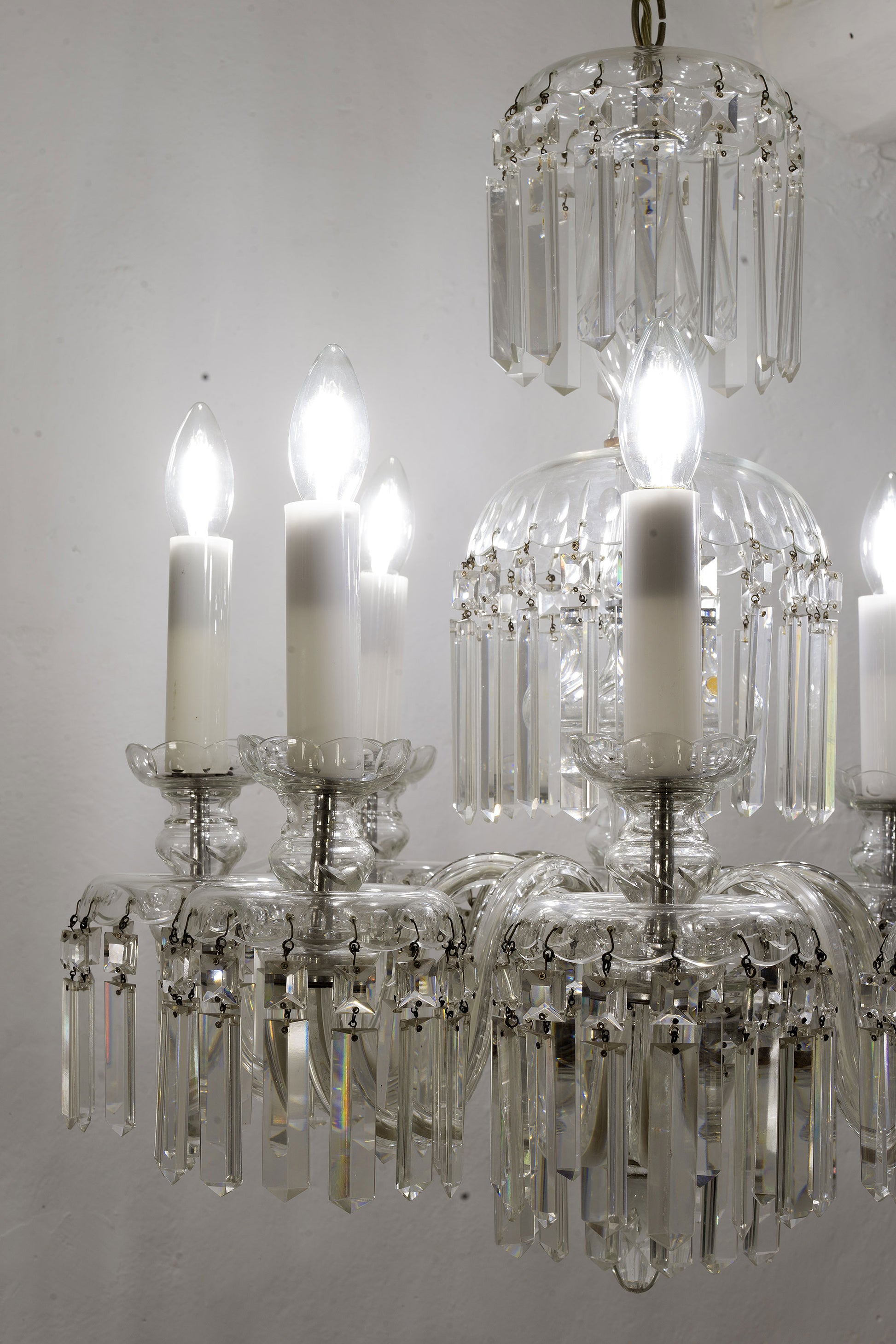 Lampadario vintage in cristallo di Boemia-Lo Stile Italiano