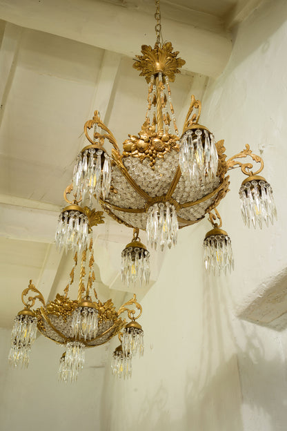 Coppia di lampadari stile, molto eleganti impero-Lo Stile Italiano