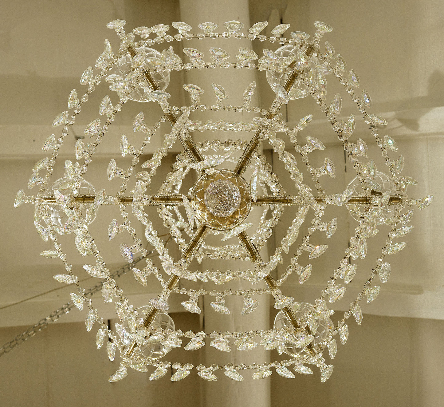 Lampadario antico di cristallo a 6 luci-Lo Stile Italiano