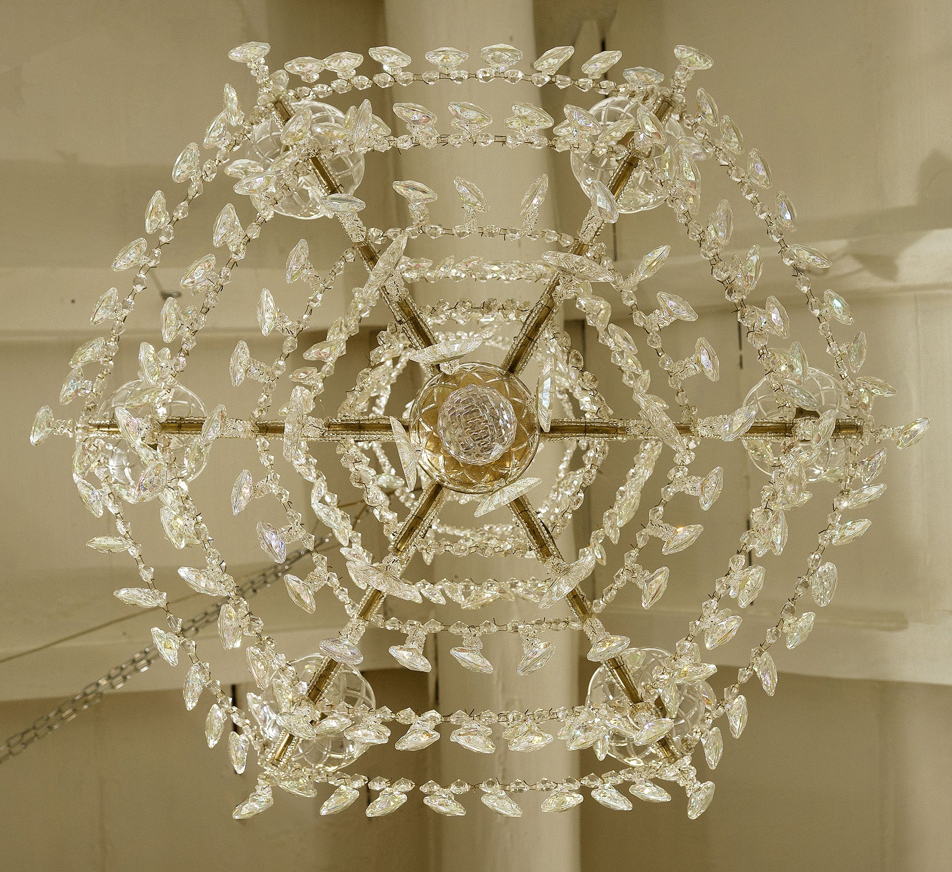 Lampadario antico di cristallo a 6 luci-Lo Stile Italiano