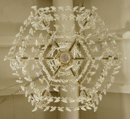 Lampadario antico di cristallo a 6 luci-Lo Stile Italiano