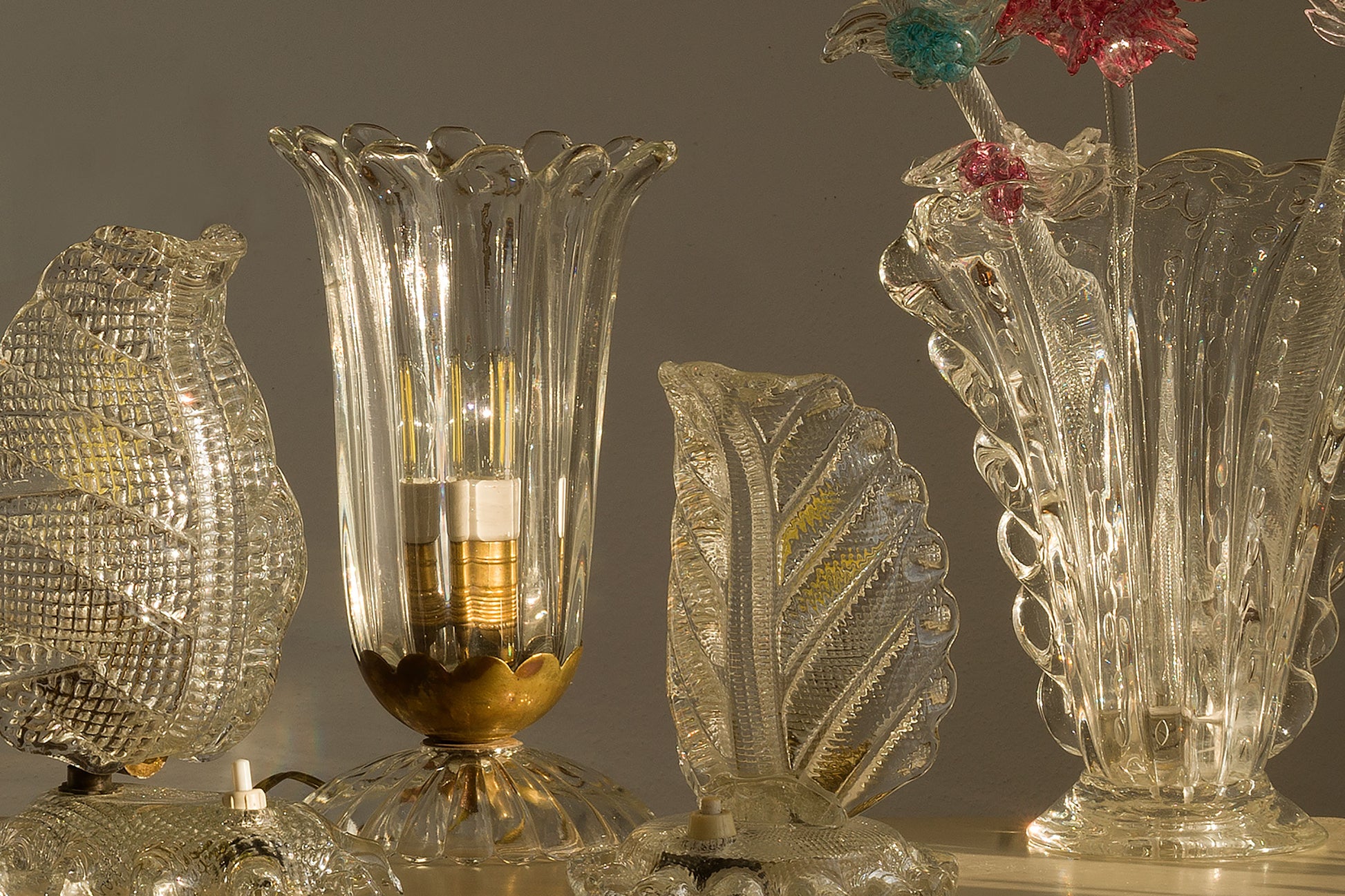 Vasi, Lampade da tavolo Barovier e Toso realizzati in vetro di Murano a Piastra-Lo Stile Italiano-Lo Stile Italiano