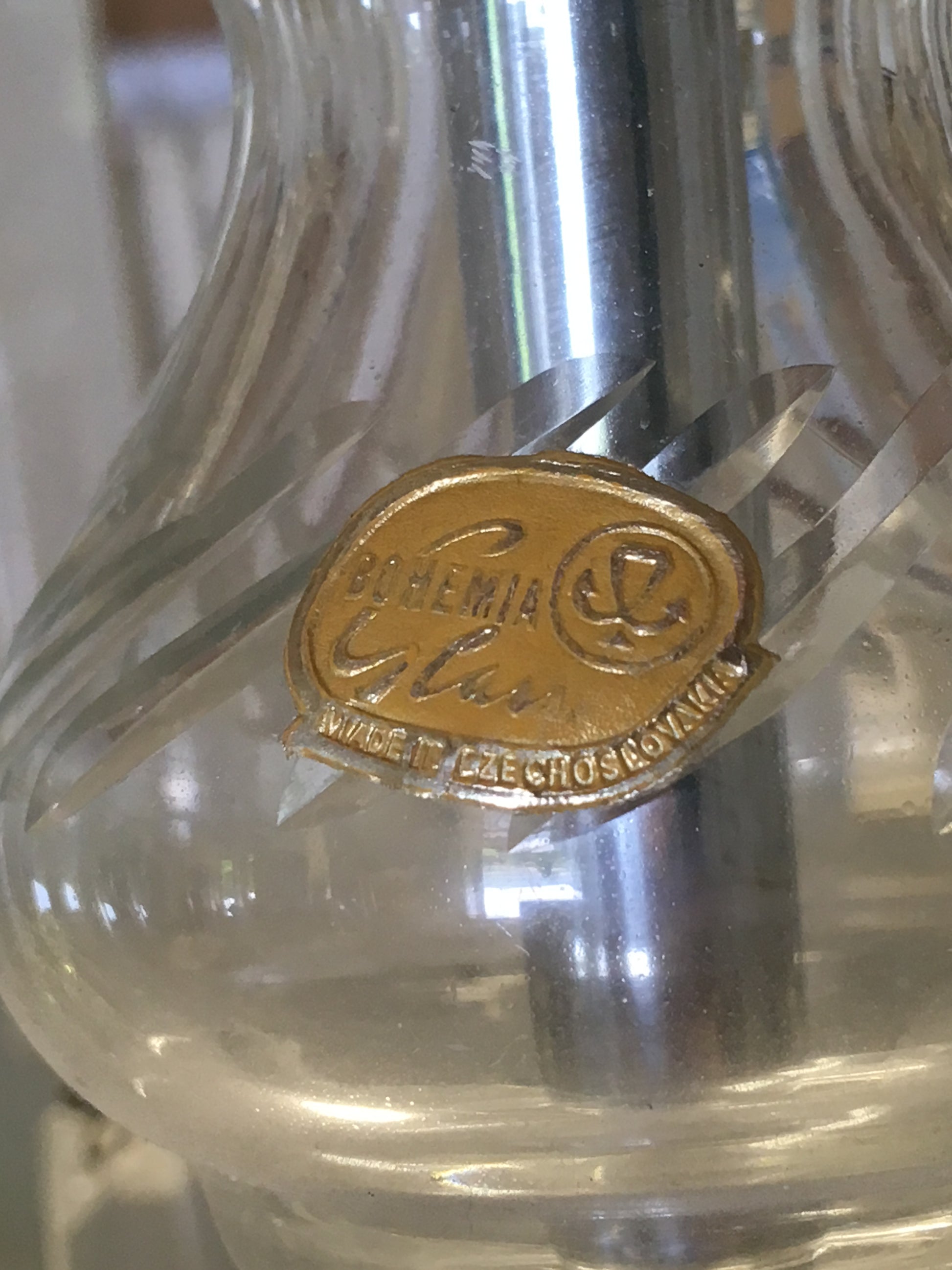 Lampadario di cristallo con timbro originale di Boemia-Lo Stile Italiano