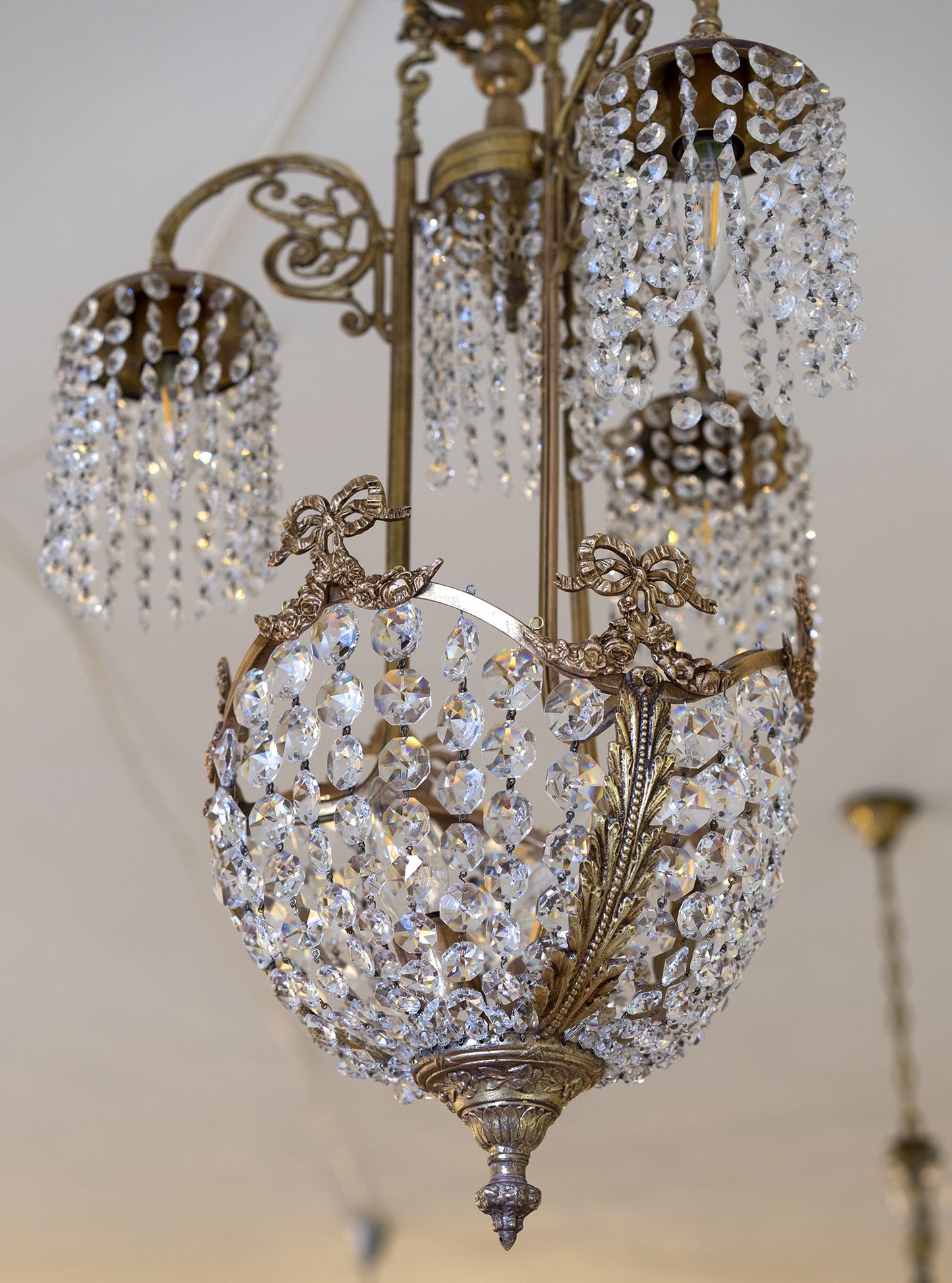 lampadario stile Art Nouveau in cristallo swarovski-Lo Stile Italiano